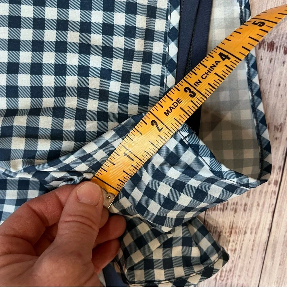 Johnny Was Calme Blue White Gingham Plaid Shorts - Picture 8 of 8